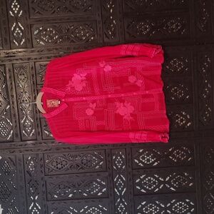 Johnny Was Vibrant Pink Blouse